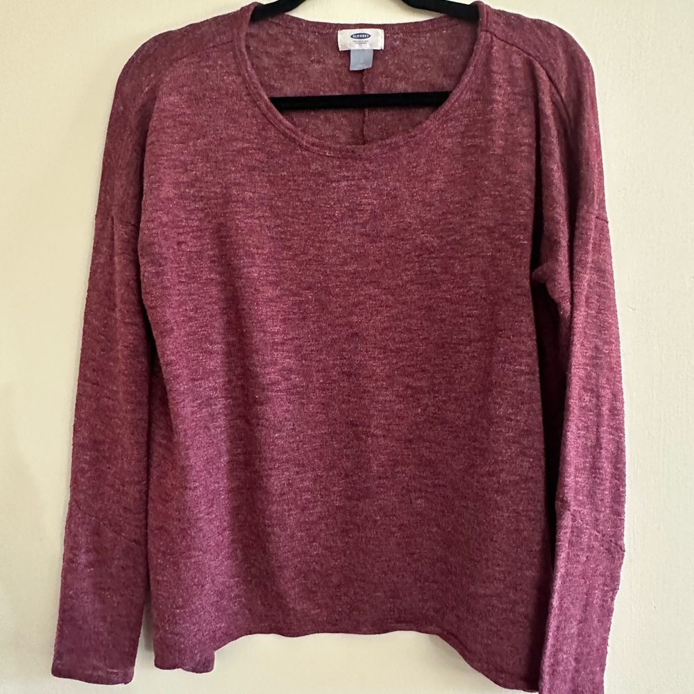 Old Navy Women's Burgundy Long Sleeve Shirt Size L
